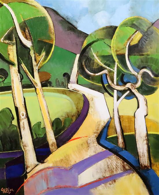 § Geoffrey Key (b. 1941) Trees and Shadows 24 x 20in.